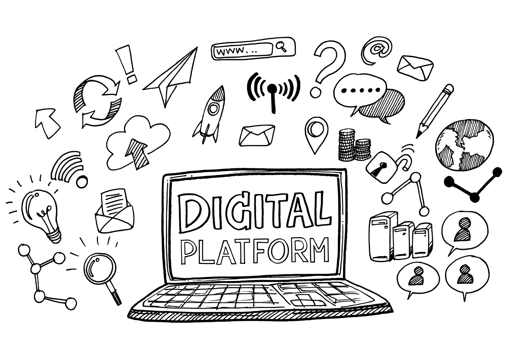 Wolke rund um die Digitale Transformation